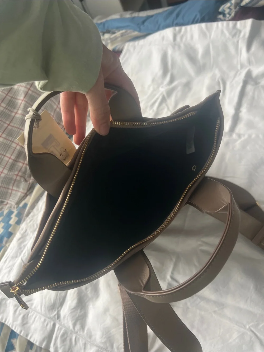 a new day Chocolate Brown Tote with Dual Straps